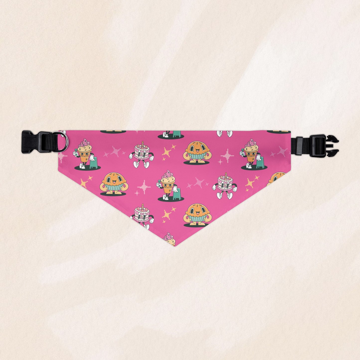 Pink Retro Fast Food Bandana Collar