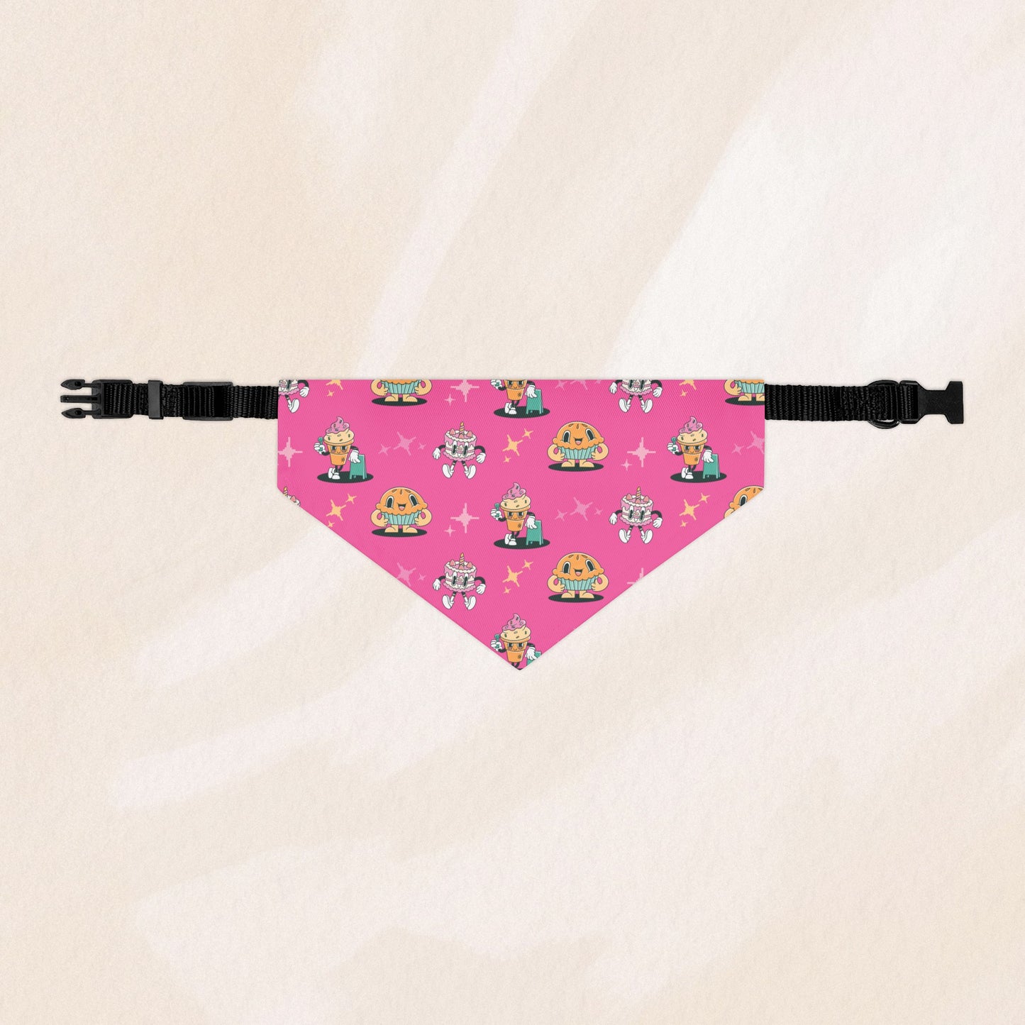 Pink Retro Fast Food Bandana Collar