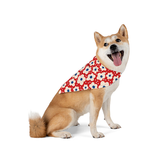 Patriotic Flower Tie On Bandana