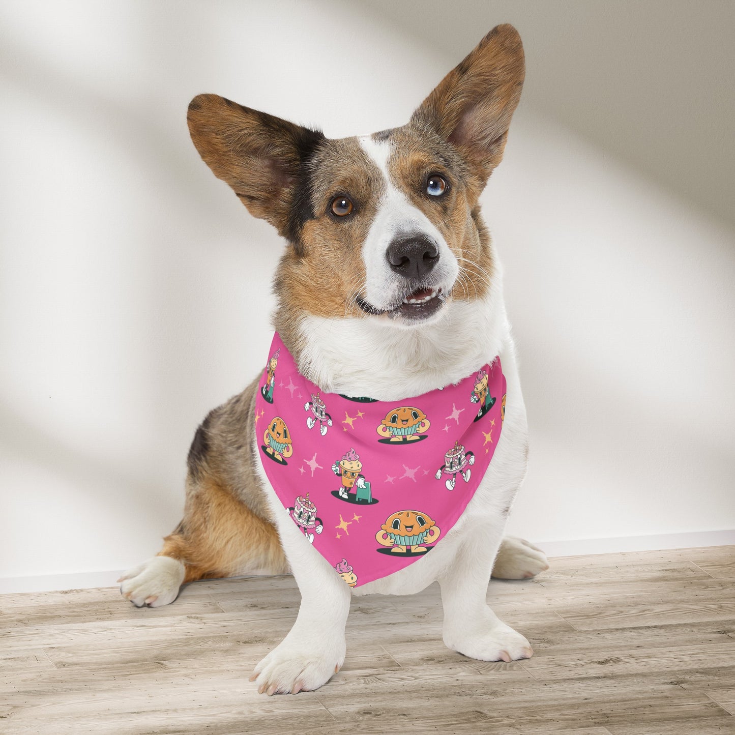 Pink Retro Fast Food Bandana Collar