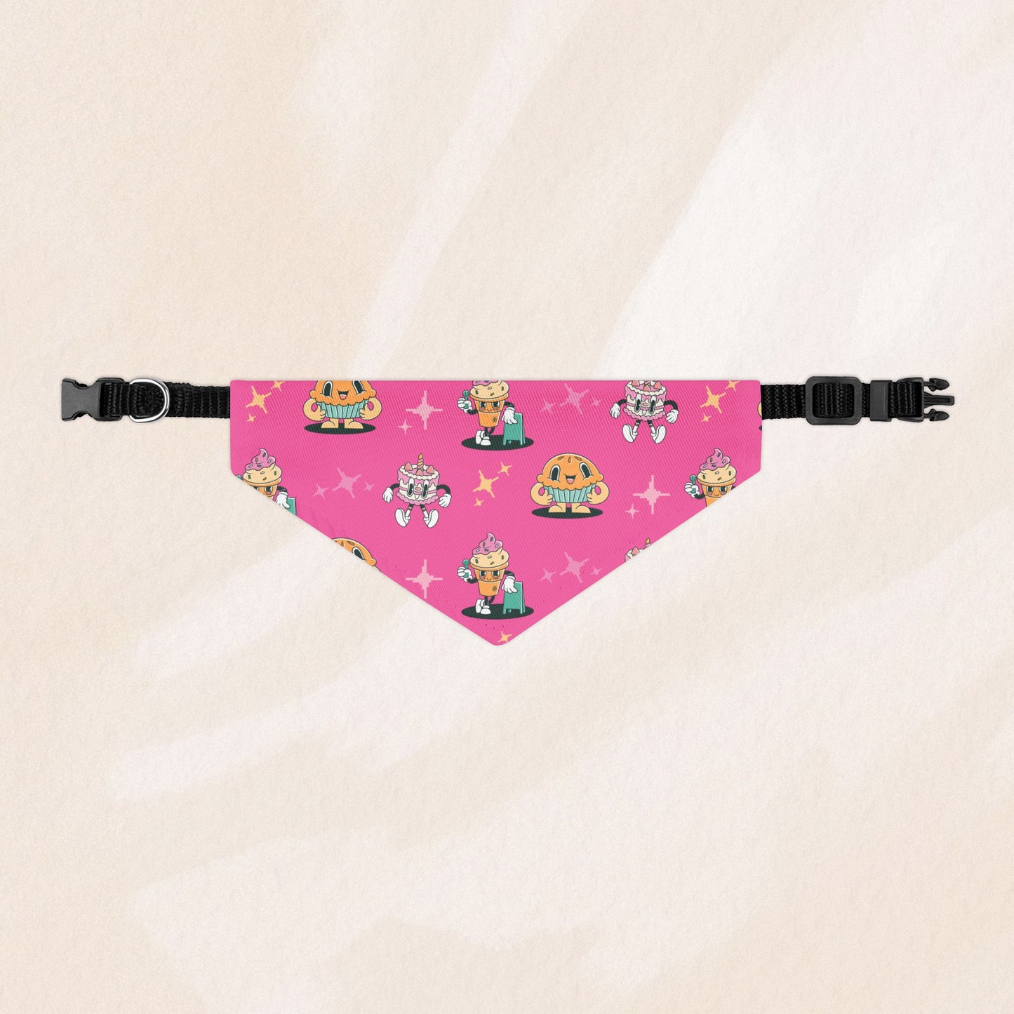 Pink Retro Fast Food Bandana Collar