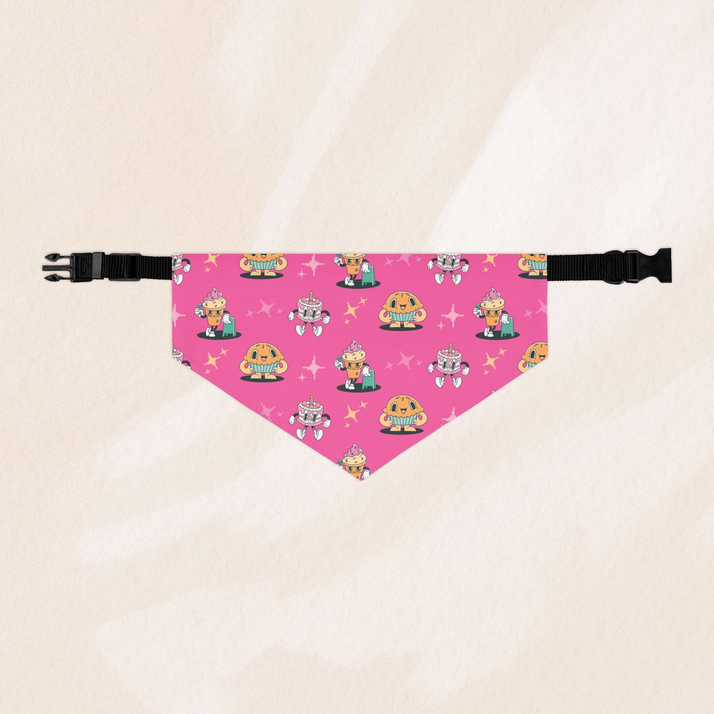 Pink Retro Fast Food Bandana Collar