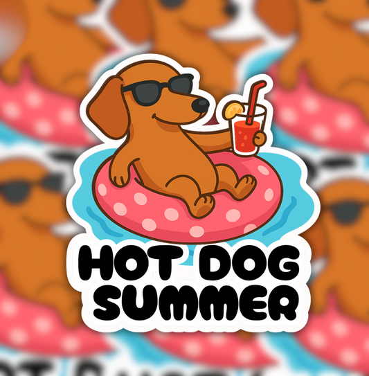 Hot Dog Summer Sticker