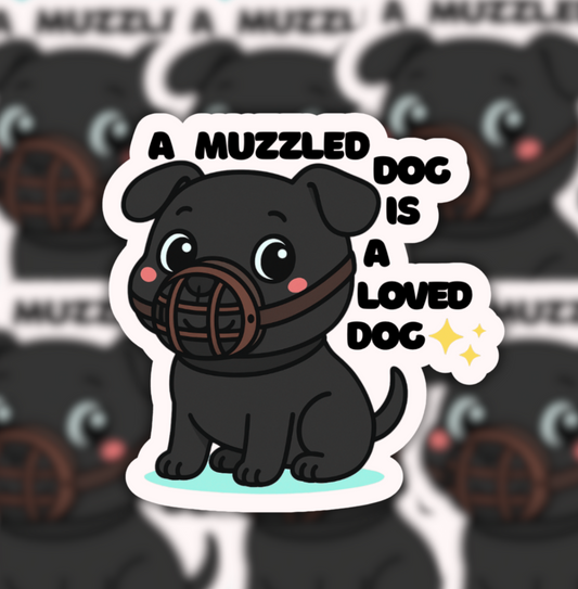 Muzzled Dog Sticker
