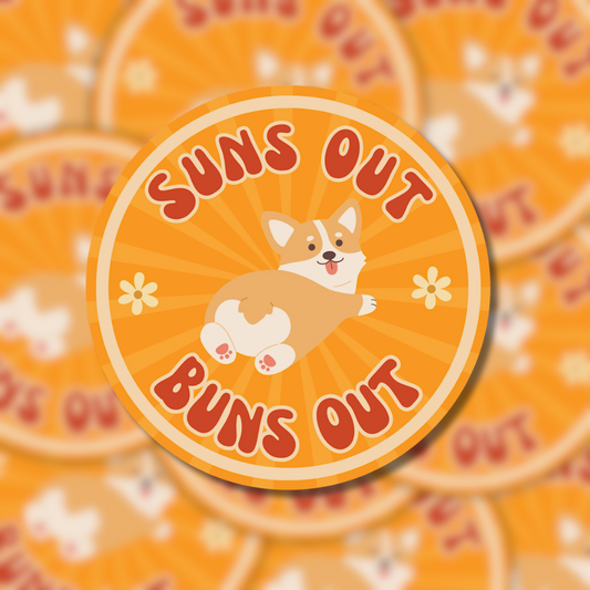 Suns Out Buns Out Sticker