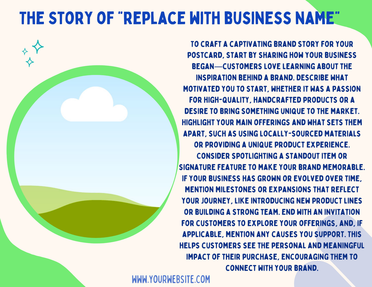 Small Business Info Postcard Template - Digital Product Only