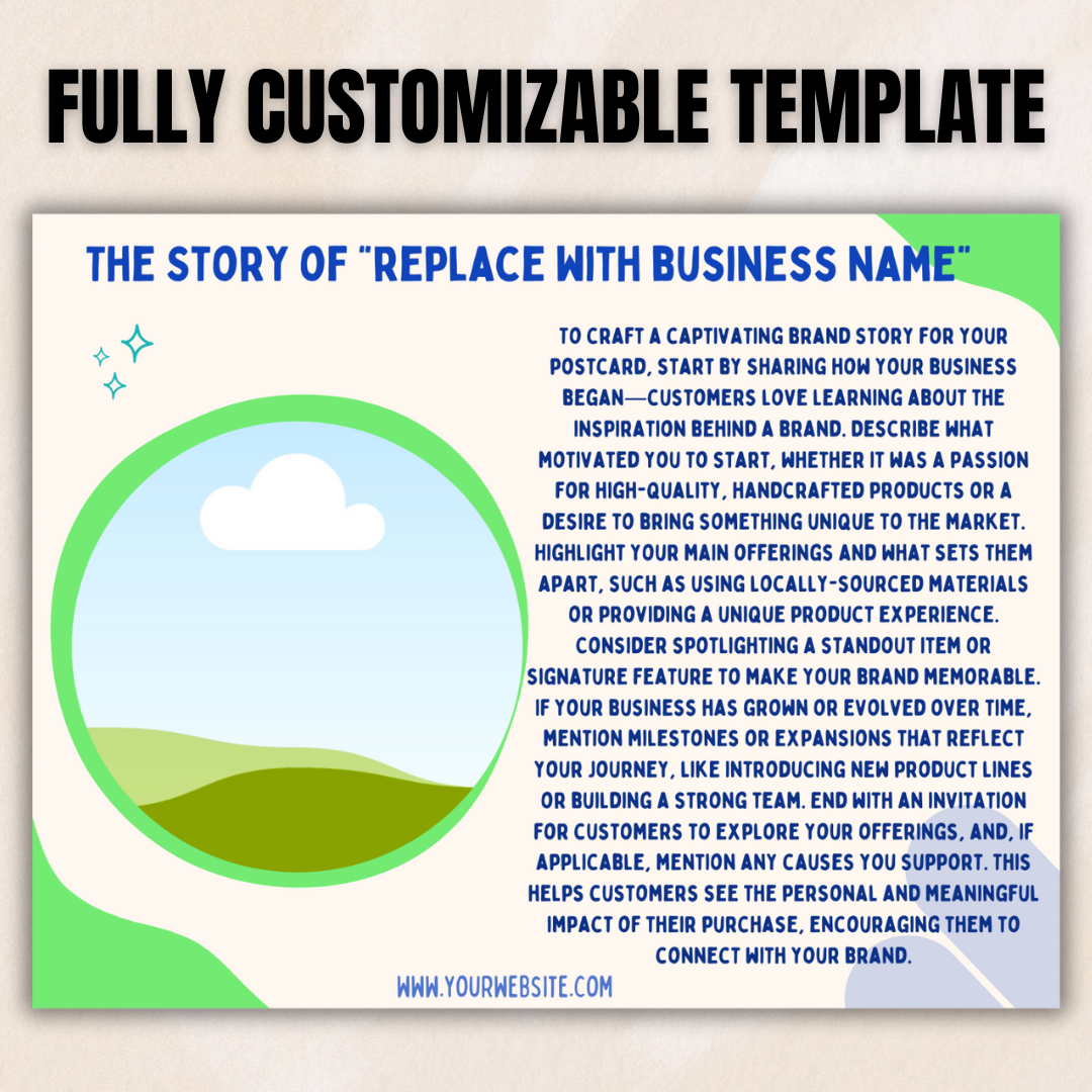 Small Business Info Postcard Template - Digital Product Only