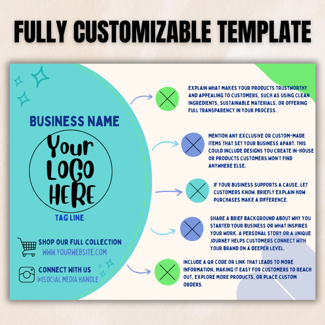 Small Business Info Postcard Template - Digital Product Only