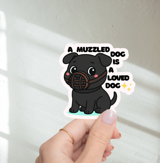 Muzzled Dog Sticker