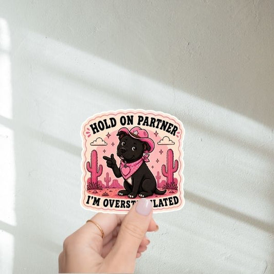 Hold On Partner Sticker