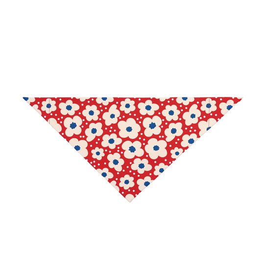 Patriotic Flower Tie On Bandana